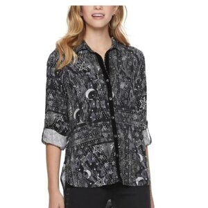 NWT Rock & Republic Celestial Drapey Roll Cuff Blouse XXL